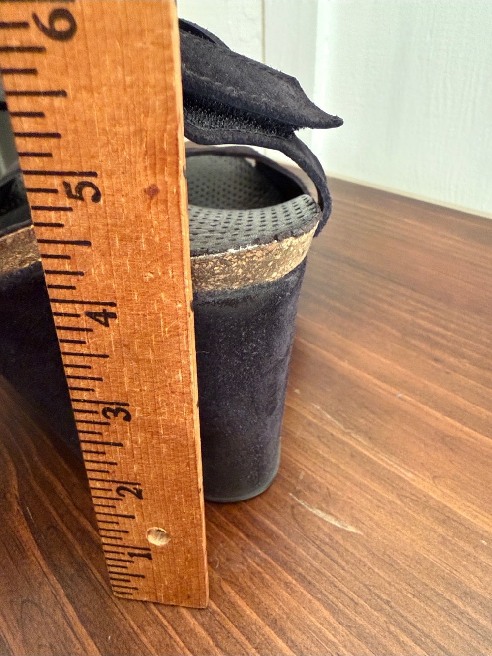 Pedro Garcia black Suede Platform Wedge Sandals Peep Toe Hook Loop EU 41 - Picture 13 of 16